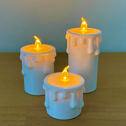 LED Drippy Candles 3pk